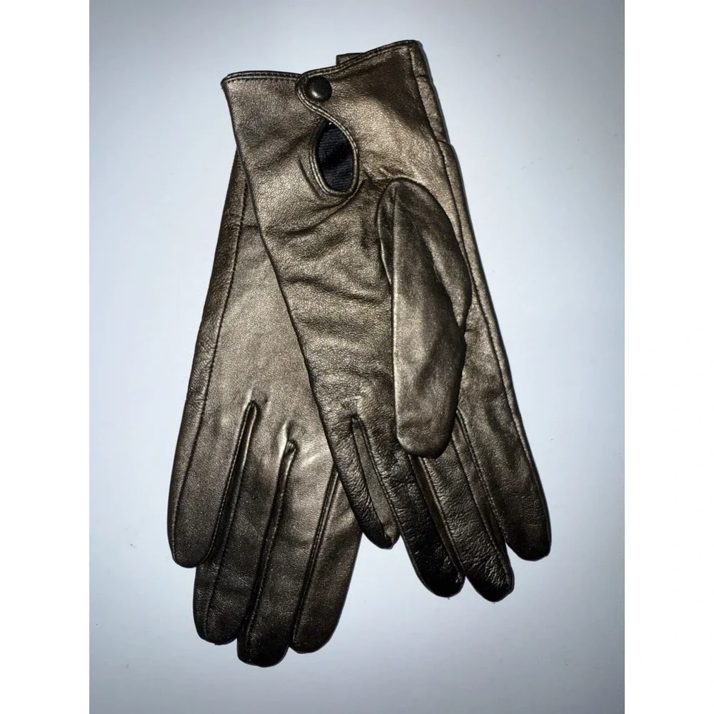 Renee's NYC Accessories Pewter‎ Leather Gloves Size Large L